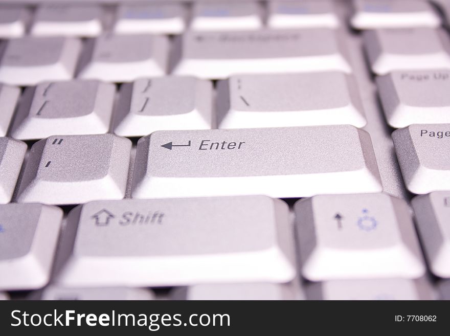 Closeup image of laptop keyboard buttons