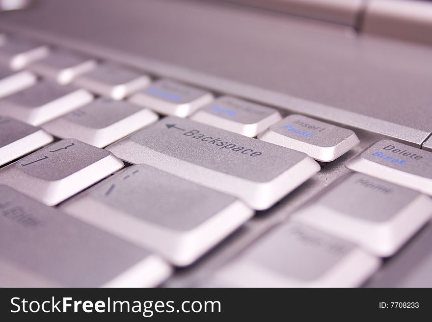 Closeup image of laptop keyboard buttons