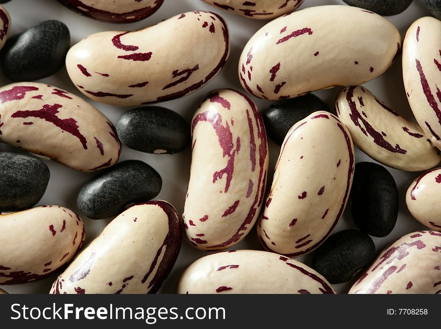 Dried beans macro at studio background