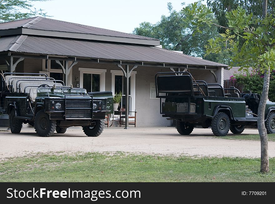 4X4 land vehicles in a reserve in Kruger Park