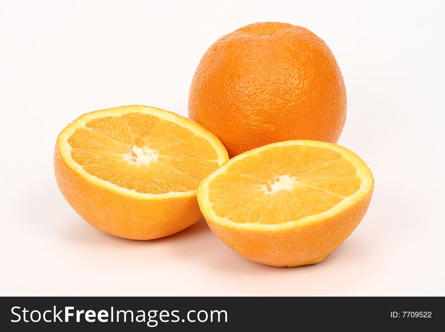 Sliced Oranges on a white background