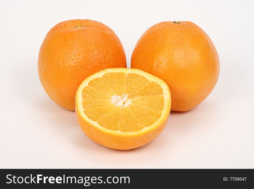 Sliced Oranges on a white background