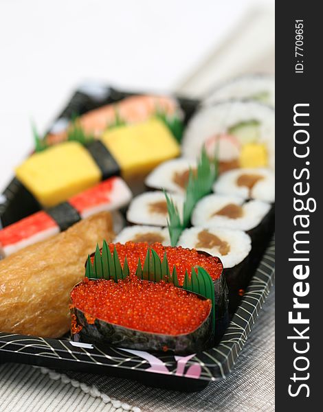 Prepared And Delicious Sushi Taken In Studio