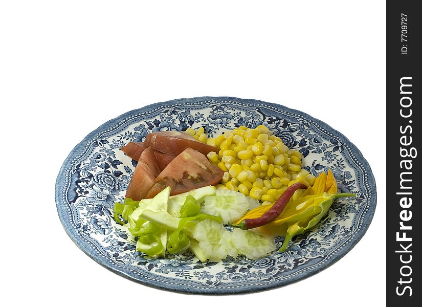 Plate of fresh salad vegetarian diet or sidedish for meat