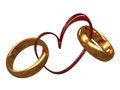 Free Wedding Rings On A Background Of Heart Stock Image - 77040391
