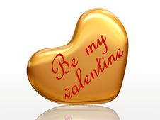 Be My Valentine In Golden Heart Royalty Free Stock Images Be My Valentine In Golden Heart Royalty Free Stock Images