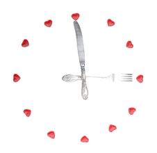 Clock Made From Jellies And Dishware Stock Photo