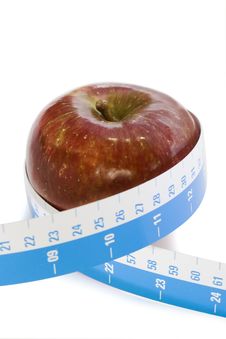 Red Apple And Tape Measure Royalty Free Stock Image Red Apple And Tape Measure Royalty Free Stock Image