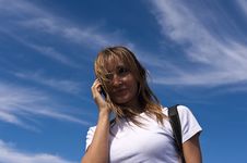 Talking On A Cellphone Stock Photography Talking On A Cellphone Stock Photography