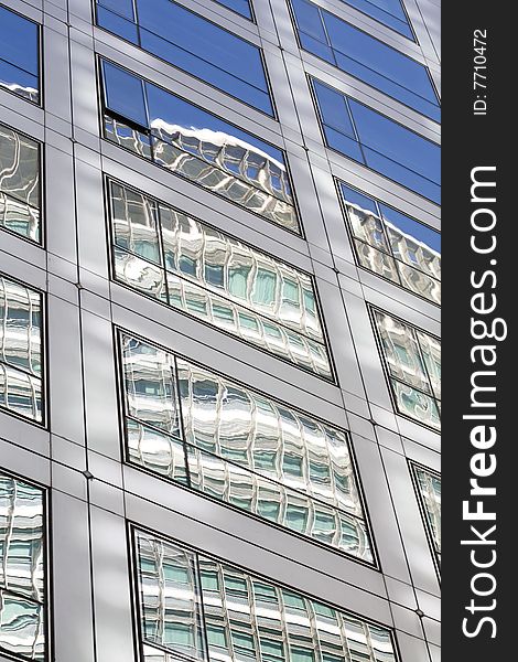 Reflective of windows by modern building