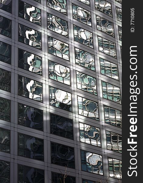 Reflective of windows by modern building