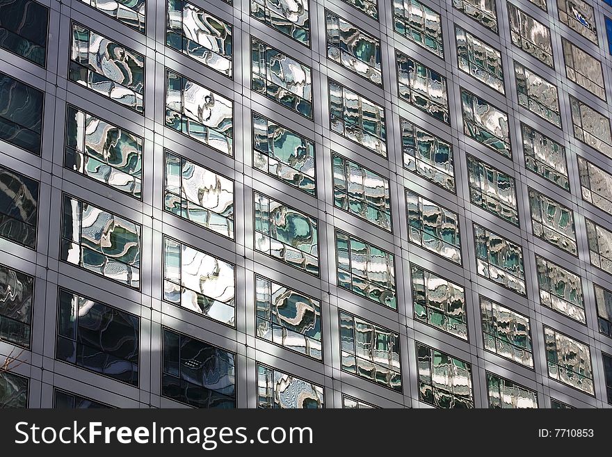 Reflective of windows by modern building