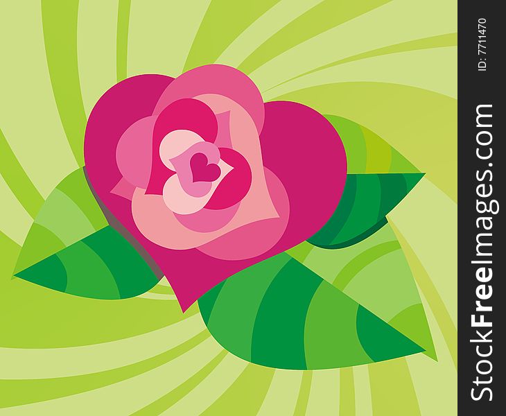 Stylized vector background with rose. Stylized vector background with rose