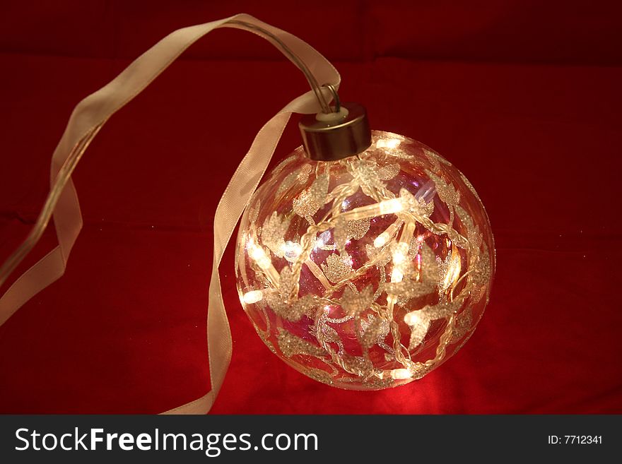 Beautiful Christmall ball with small lights inside. Beautiful Christmall ball with small lights inside