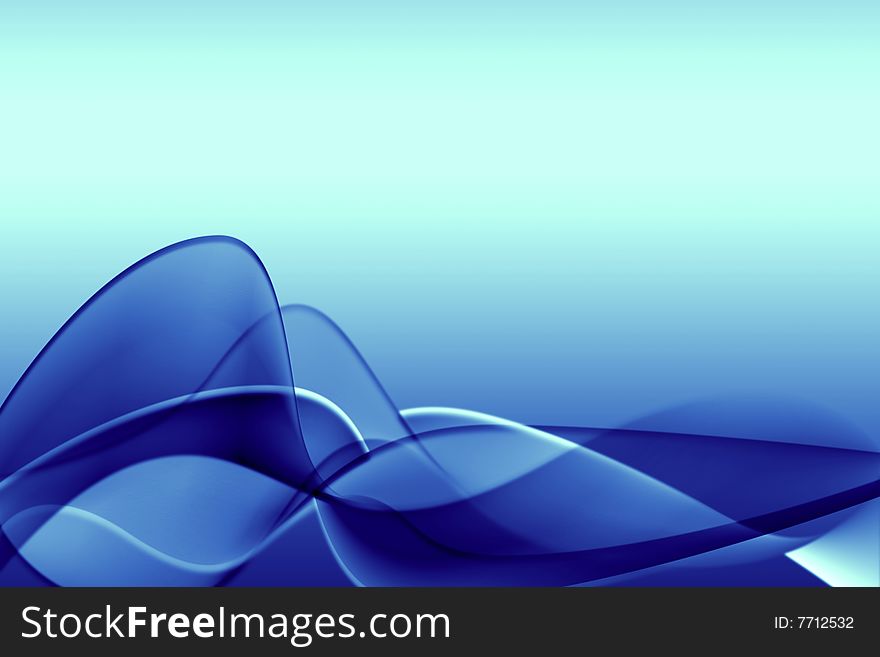 Blue abstract composition with flowing design. Blue abstract composition with flowing design