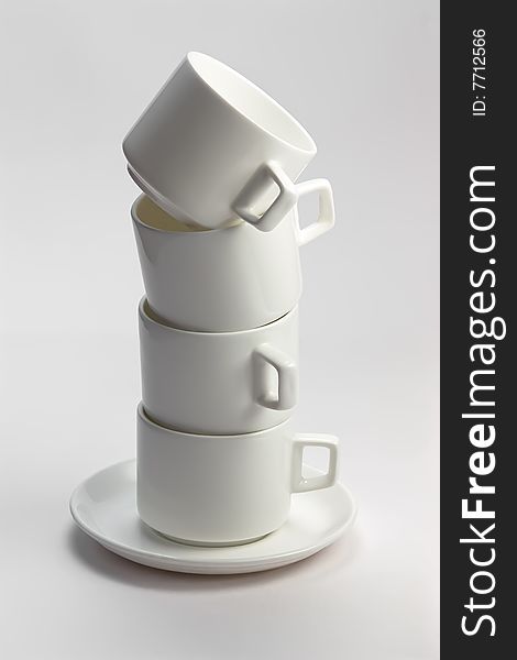 Isolated white ceramic mug  with white background. Isolated white ceramic mug  with white background