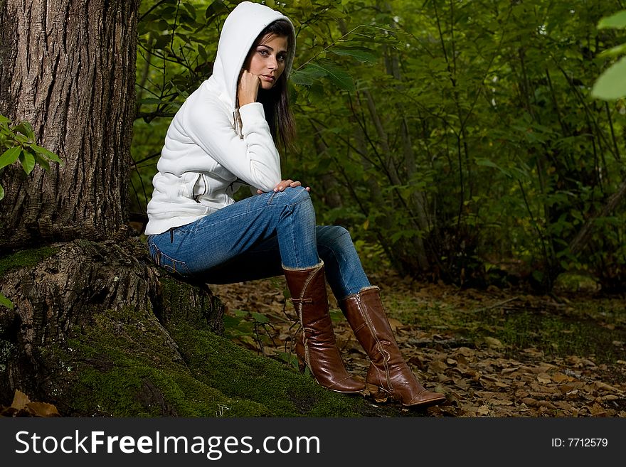 Woman On Forest