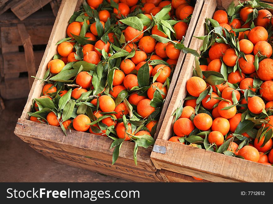 Tangerines â€“ mandarins at farmers market in Morocco