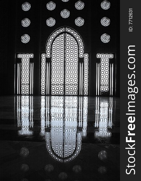 Interiors of the Mosque of Hassan II in Casablanca, Morocco