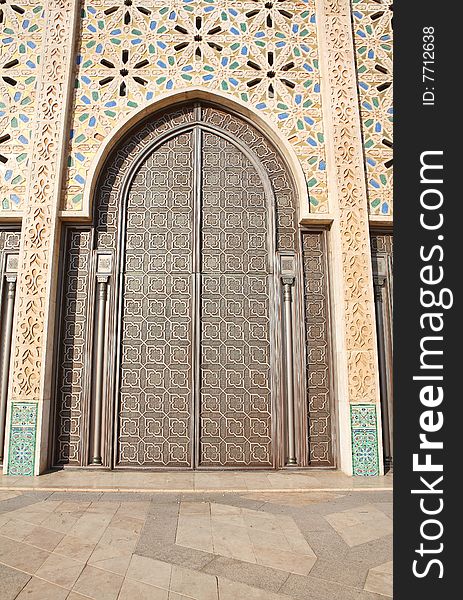 Decoration of Hassan II Mosque in Casablanca, Morocco