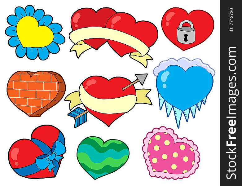 Valentine hearts collection 2 - vector illustration.