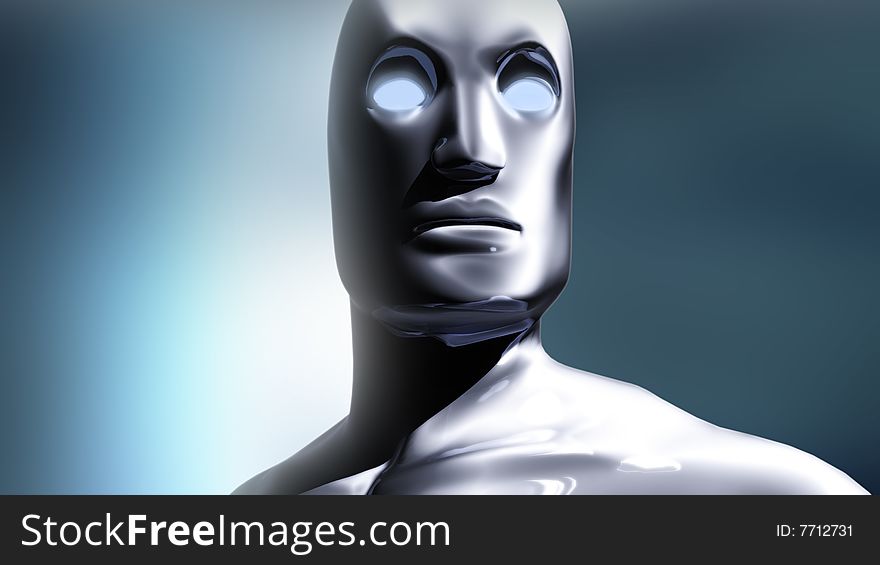 Image of metallic male face