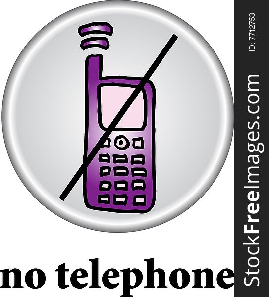 No telephone sign on white background. vector image