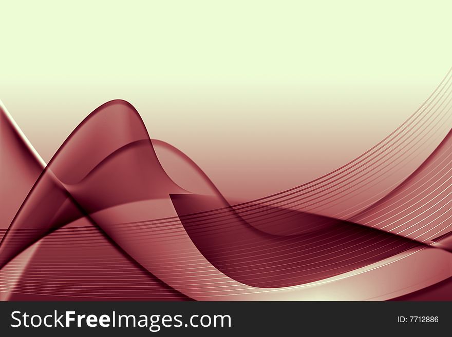 Red abstract composition with flowing design. Red abstract composition with flowing design