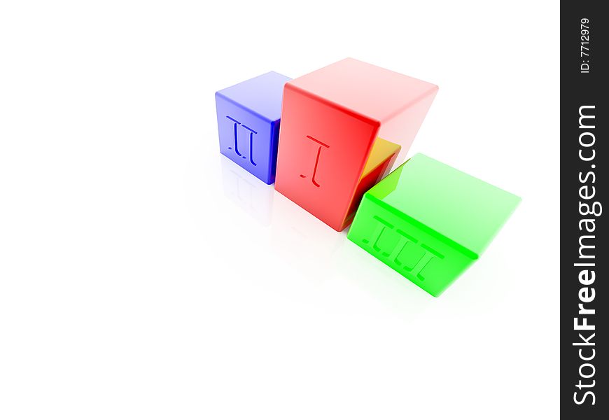 Multi-coloured platform for winners from three-dimensional blocks. Multi-coloured platform for winners from three-dimensional blocks