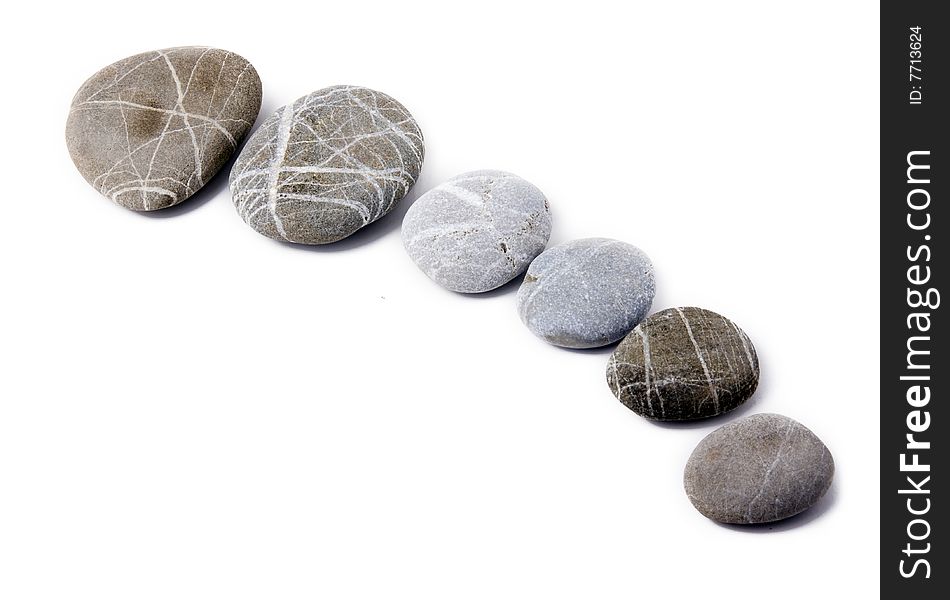 Stones on a white background