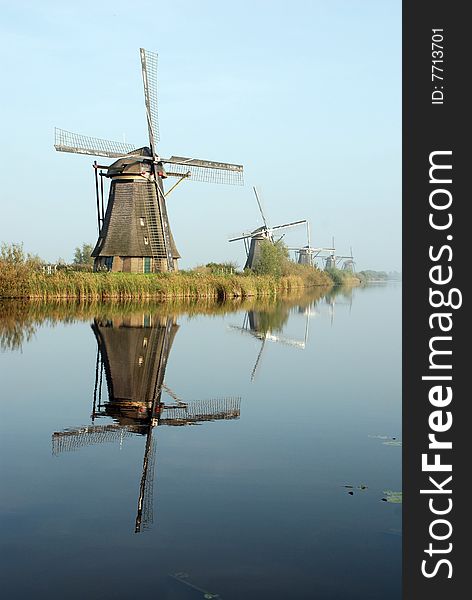 Windmills in Kinderdijk near Rotterdam (Holland)