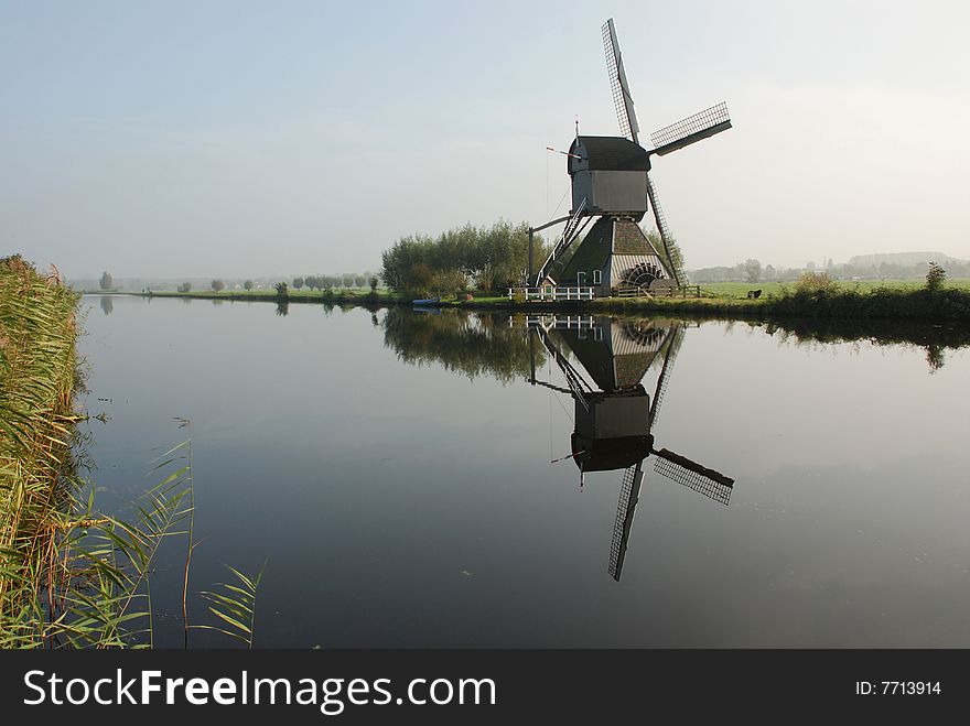 Windmills in Kinderdijk near Rotterdam (Holland)