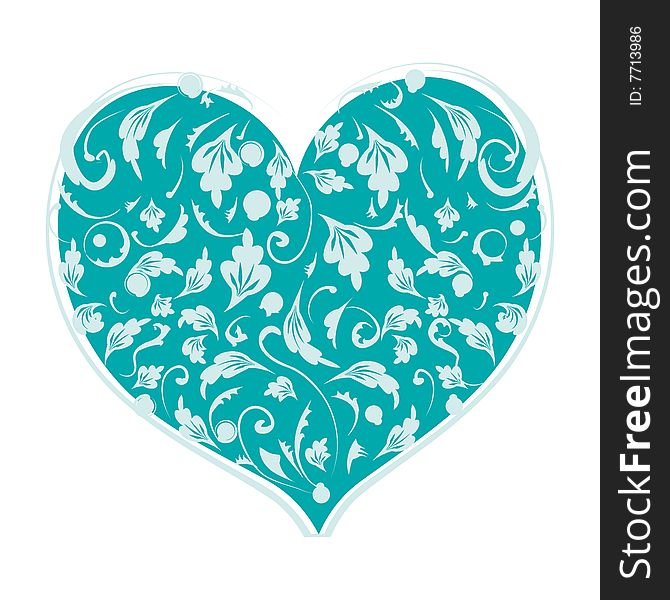 Floral Heart Shape For Your Design