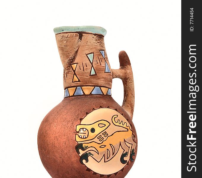 Clay Jug With Ethnic Pattern
