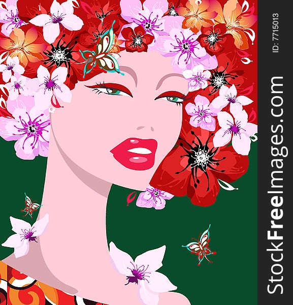 Illustration of a very pretty woman. Illustration of a very pretty woman