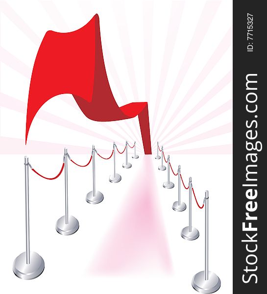 Vector illustration for abstract wavy red carpet