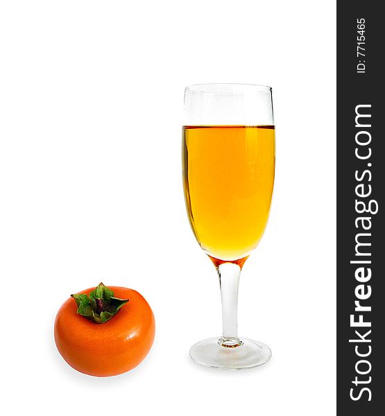 Persimmon fruit with persimmon wine. Persimmon fruit with persimmon wine