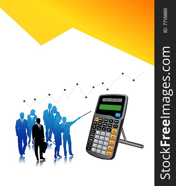 Vector illustration of business people with calculator