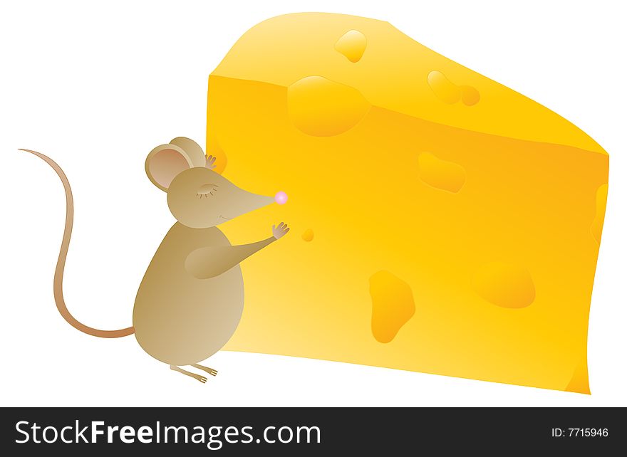 A mouse and his true love, his cheese. A mouse and his true love, his cheese.
