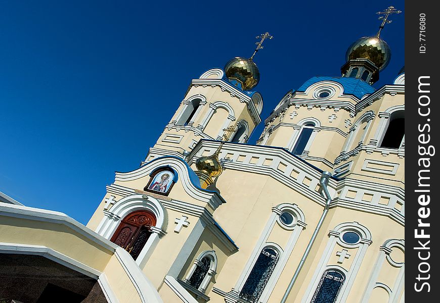 Image of orthodox church with the golden domes