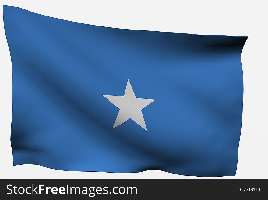 Somalia 3d flag isolated on white background