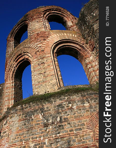 Part of the roman Imperial Baths (Kaiserthermen) in Trier, Germany. Part of the roman Imperial Baths (Kaiserthermen) in Trier, Germany