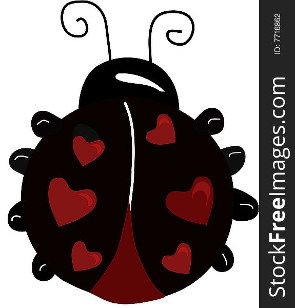Ladybug with hearts special for Valentine's Day and give a little luck. Ladybug with hearts special for Valentine's Day and give a little luck.
