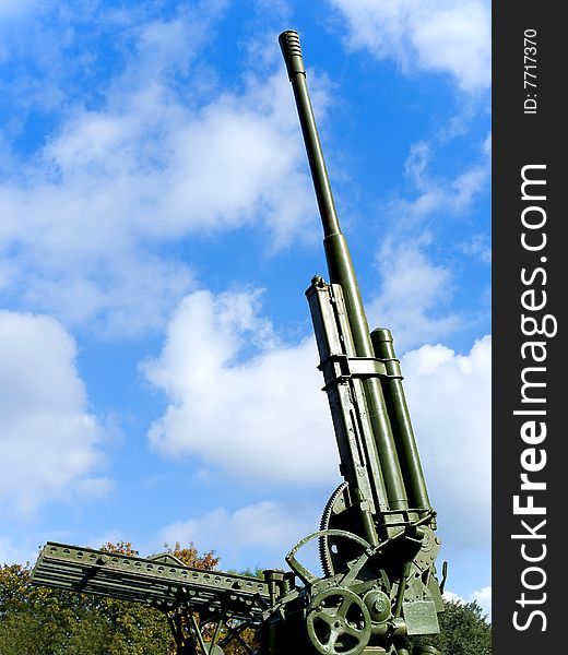 Image of anti-aircraft gun of wwii with clipping path. Image of anti-aircraft gun of wwii with clipping path