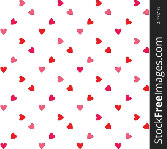 A background pattern of valentine hearts in shades of red and pink