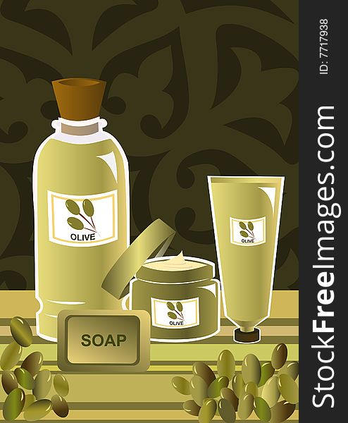 Olive-oil cream composition with soap