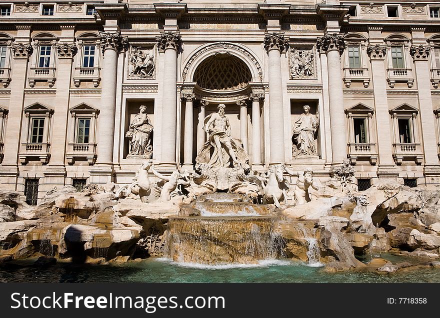 Most famous Trevi Fountain in Rome, Italy