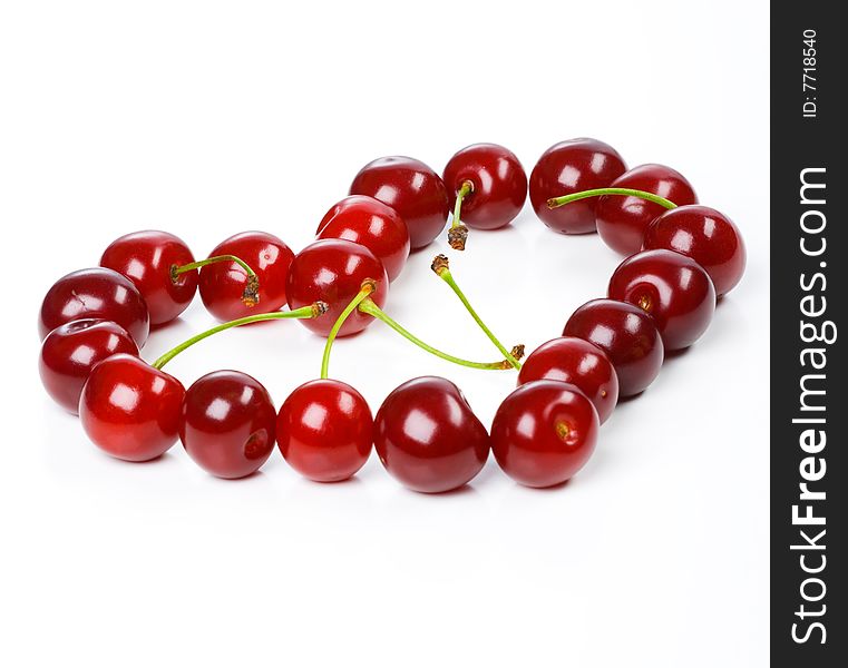 Sweet heart made from cherry. Sweet heart made from cherry