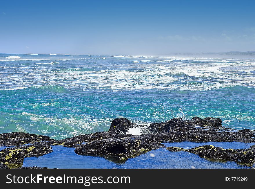 Blue sky, beach and blue sea