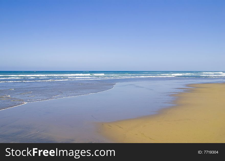 Blue sky, beach and blue sea